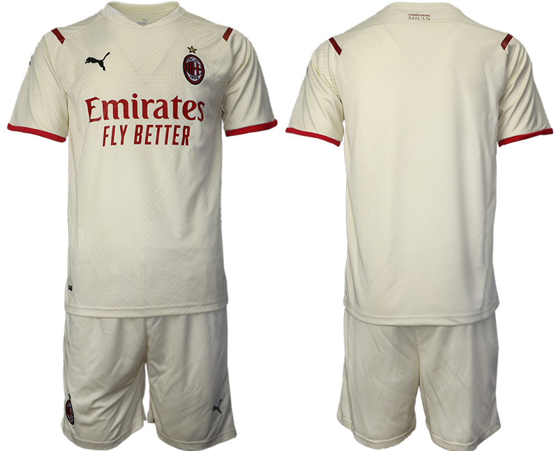 Men 2021-2022 Club AC Milan away cream blank Soccer Jersey->ac milan jersey->Soccer Club Jersey